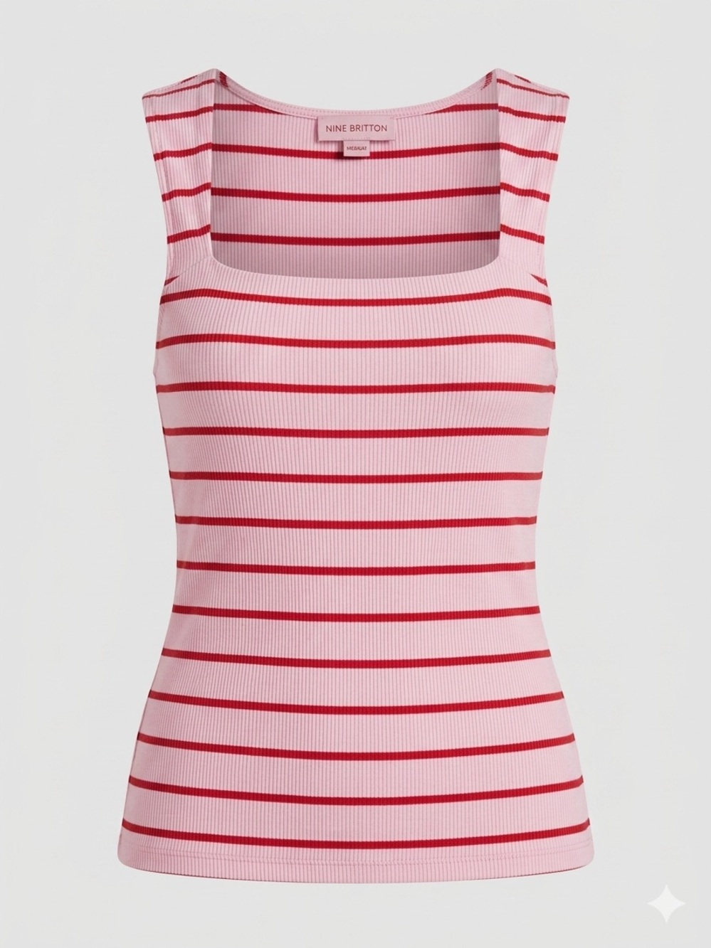 Nine Britton Women’s Size Medium Pink with Red stripes lined tank top